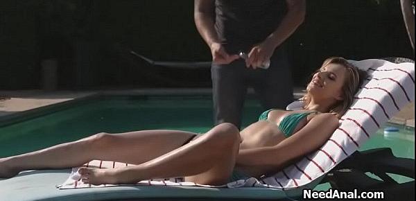  Bikini hottie anal by pool on sunny day